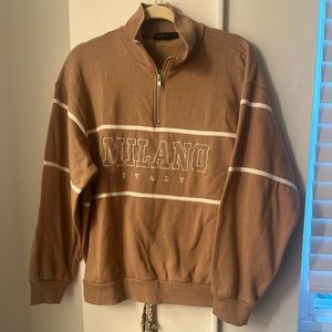Brown Milano quarter zip